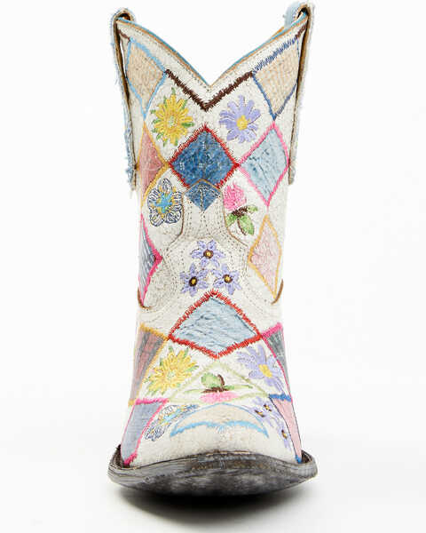 Image #4 - Yippee Ki Yay by Old Gringo Women's Heirloom Short Embroidered Patchwork Booties - Pointed Toe, White, hi-res