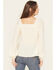 Image #4 - Shyanne Women's Crochet Lace Long Sleeve Crinkle Top, Cream, hi-res
