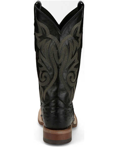Image #5 - Justin Men's Exotic Full Quill Ostrich Western Boots - Broad Square Toe, Black, hi-res