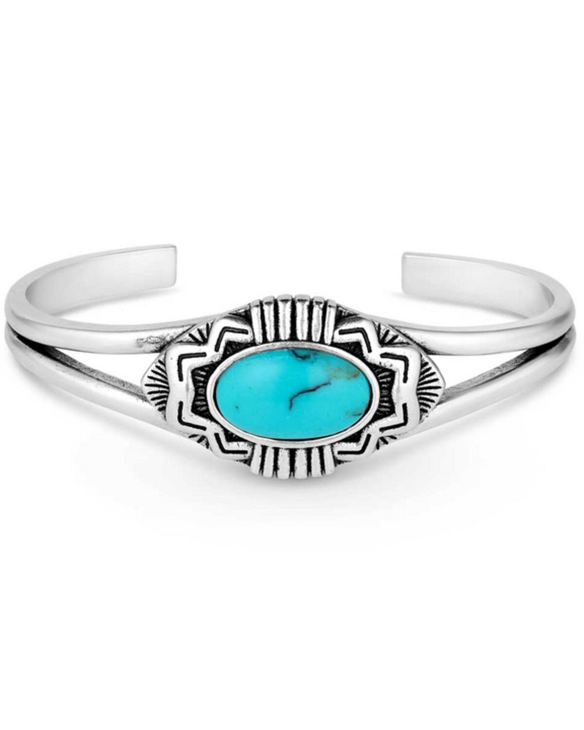 Image #1 - Montana Silversmiths Women's Blue Mesa Turquoise Cuff Bracelet, Silver, hi-res