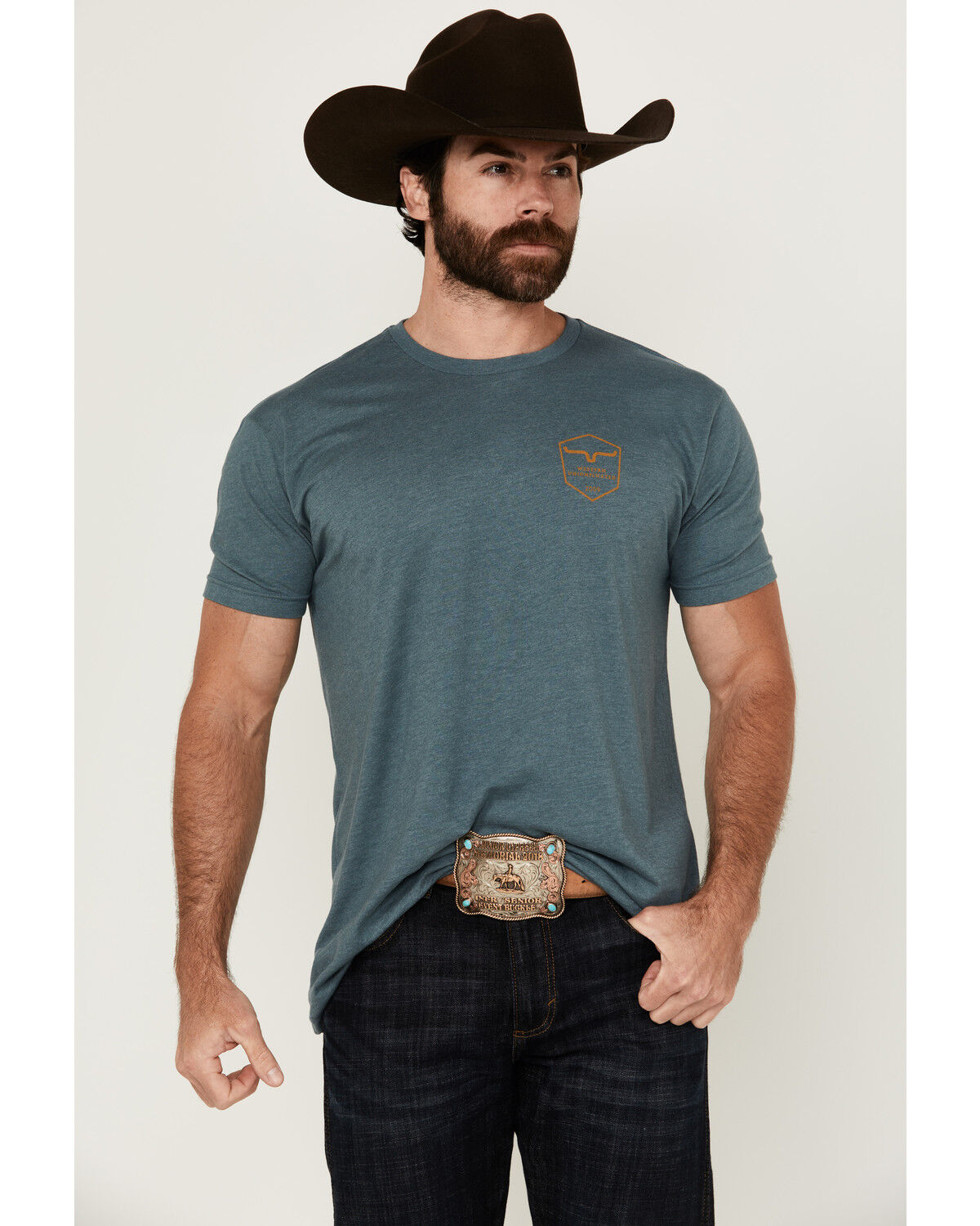 Image #2 - Kimes Ranch Men's Shielded Logo Short Sleeve Graphic T-Shirt, Indigo, hi-res