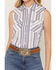 Image #3 - Wrangler Retro Women's Boot Barn Exclusive Striped Sleeveless Pearl Snap Western Shirt, Blue, hi-res