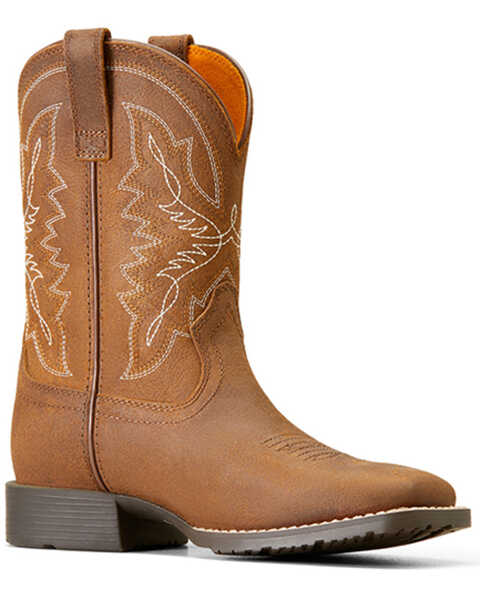Image #1 - Ariat Boys' Hybrid Rancher Western Boots - Broad Square Toe , Brown, hi-res