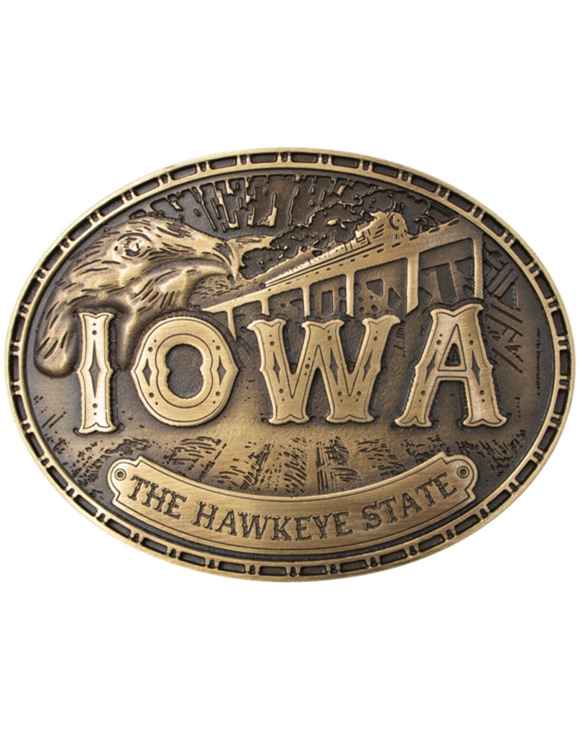 Cody James Iowa Heritage Oval Buckle, No Color, hi-res