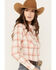 Image #2 - Wrangler Women's Plaid Print Long Sleeve Western Snap Shirt, Ivory, hi-res
