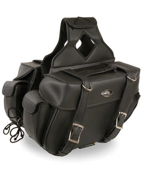 Image #2 - Milwaukee Leather Medium PVC Saddle Bag, Black, hi-res