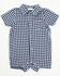 Image #1 - Angel Dear Infant Boys' Gingham Short Sleeve Snap Onesie, Blue, hi-res