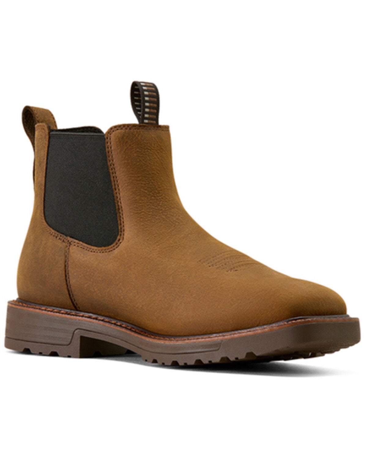 Ariat Men's 6" Activator Waterproof Chelsea Boots - Steel Toe, Brown, hi-res