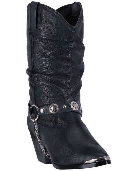 Image #1 - Dingo Women's Supple Pigskin Western Boots - Pointed Toe, Black, hi-res