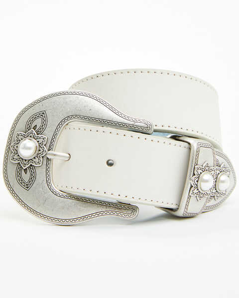 Image #1 - Shyanne Women's Pearl Bridal Belt , White, hi-res