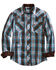 Image #1 - Tin Haul Men’s Turquoise Plaid Short Sleeve Western Shirt, Brown, hi-res