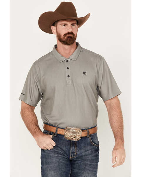 RANK 45® Men's Engineer Short Sleeve Polo Shirt, Grey, hi-res