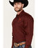 Image #2 - Rodeo Clothing Men's Mexico Bronco Long Sleeve Snap Western Shirt, Burgundy, hi-res