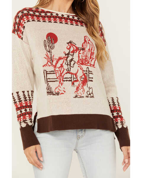Image #3 - Cotton & Rye Women's Vintage Cowgirl Sweater , Natural, hi-res