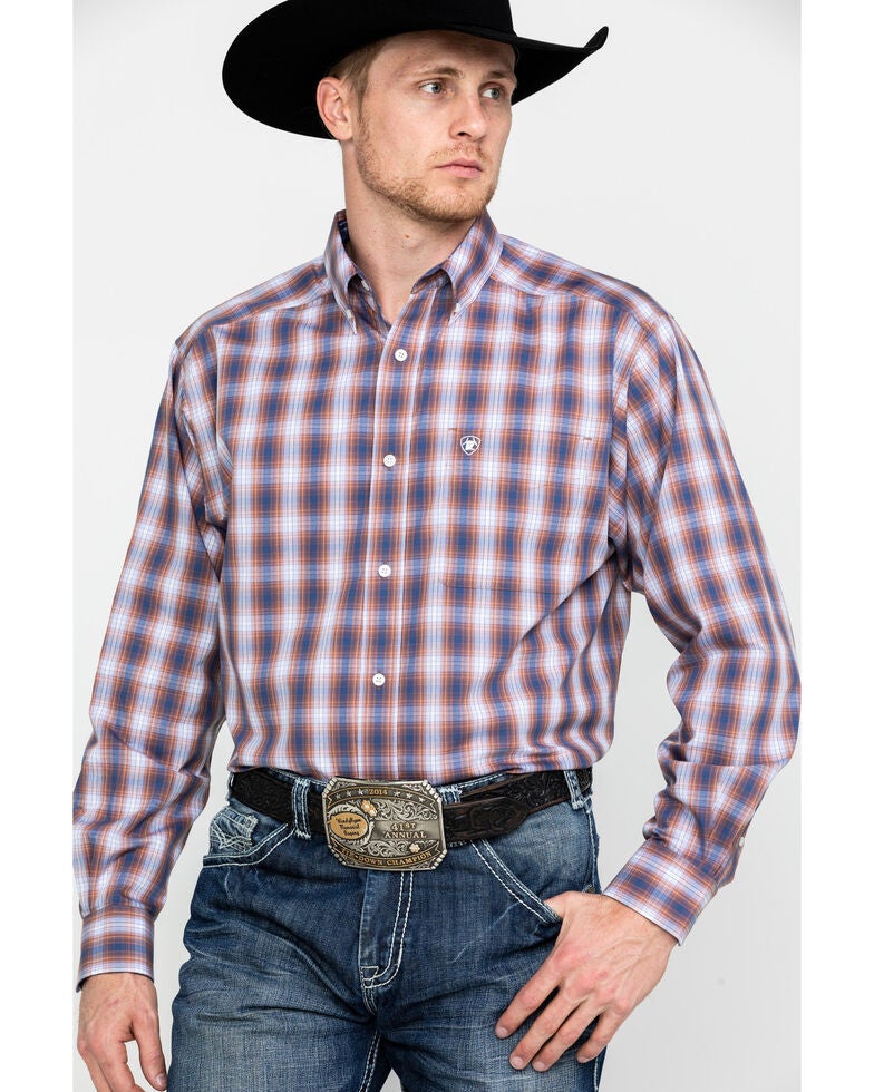 Ariat Men's Wrinkle Free Valero Print Long Sleeve Western ...