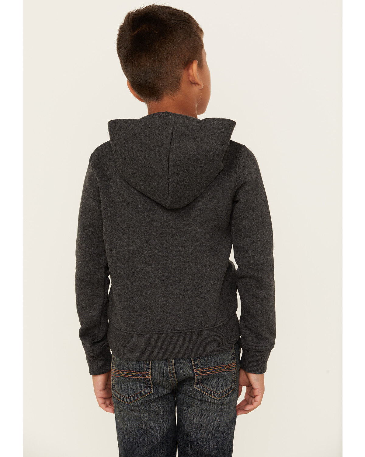 Image #4 - Wrangler Boys' Caviar Logo Hood Sweatshirt, Black, hi-res