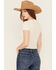 Image #4 - Evergreen Women's Cable Rib Short Sleeve Top, Tan, hi-res