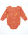 Image #2 - Wrangler Infant Girls' Cactus Print Long Sleeve Snap Onesie, Coral, hi-res