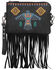 Montana West Women's Wrangler Embroidered Southwestern Thunderbird Fringe Crossbody Wristlet, Black, hi-res