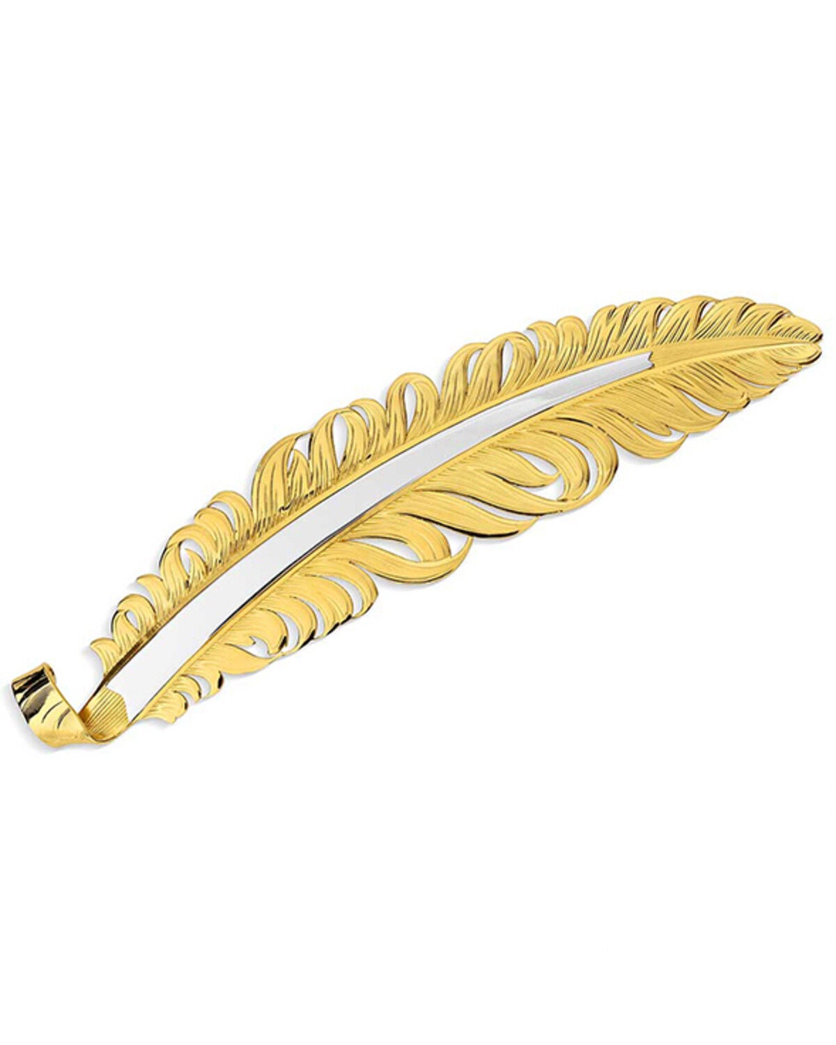 Montana Silversmiths Men's Golden Hat Feather Accessory, Silver, hi-res
