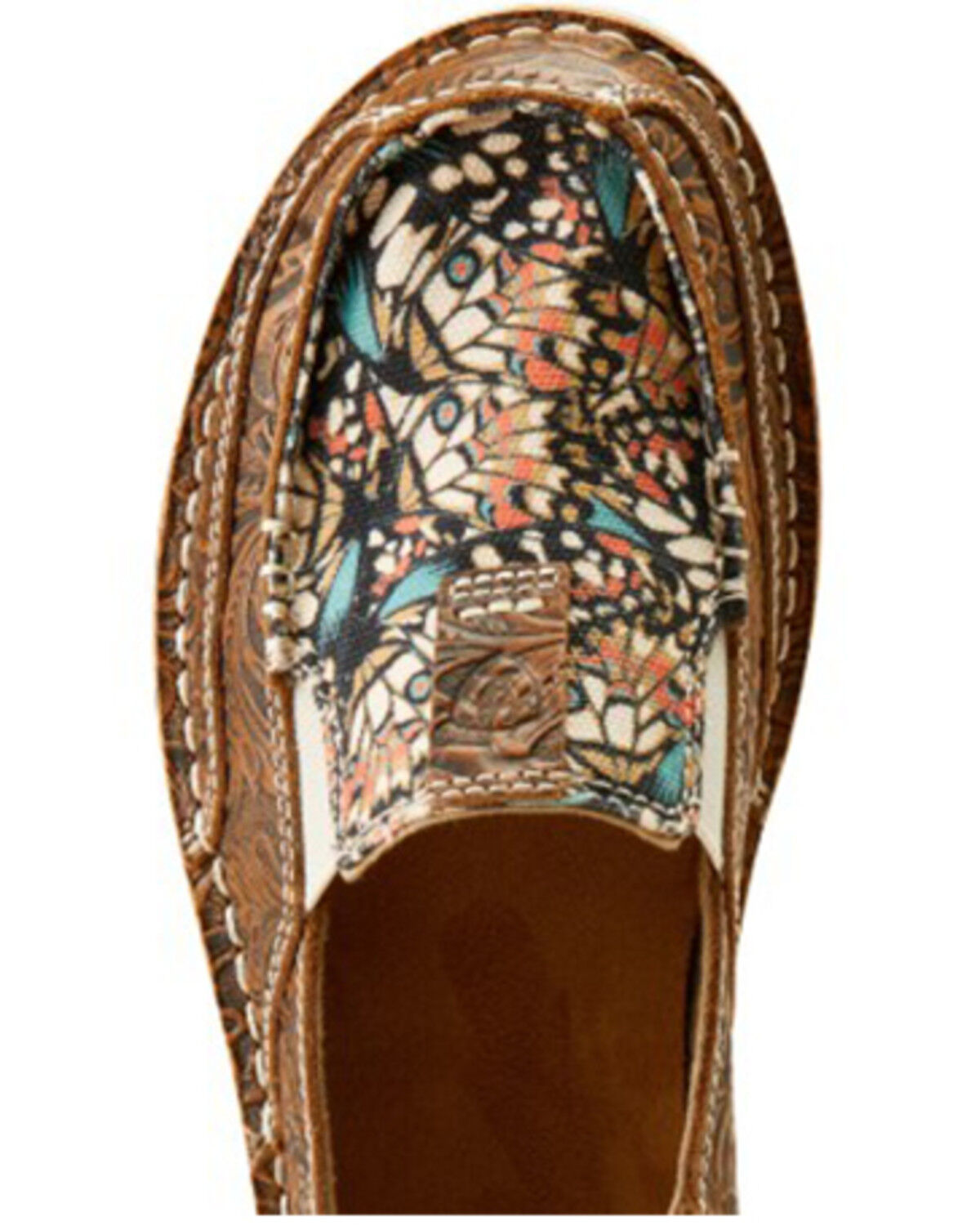 Image #4 - Ariat Women's Floral Embossed Cruiser Casual Shoes - Moc Toe, Brown, hi-res