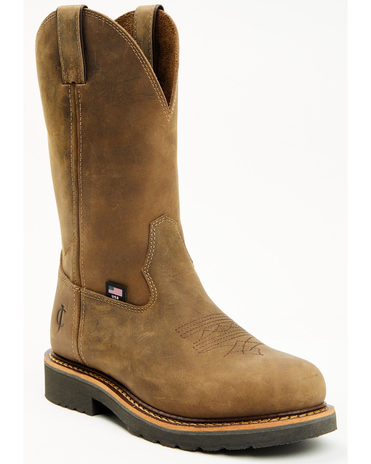 Cody James Men's USA Pull-On Work Boots - Composite Toe, Brown, hi-res