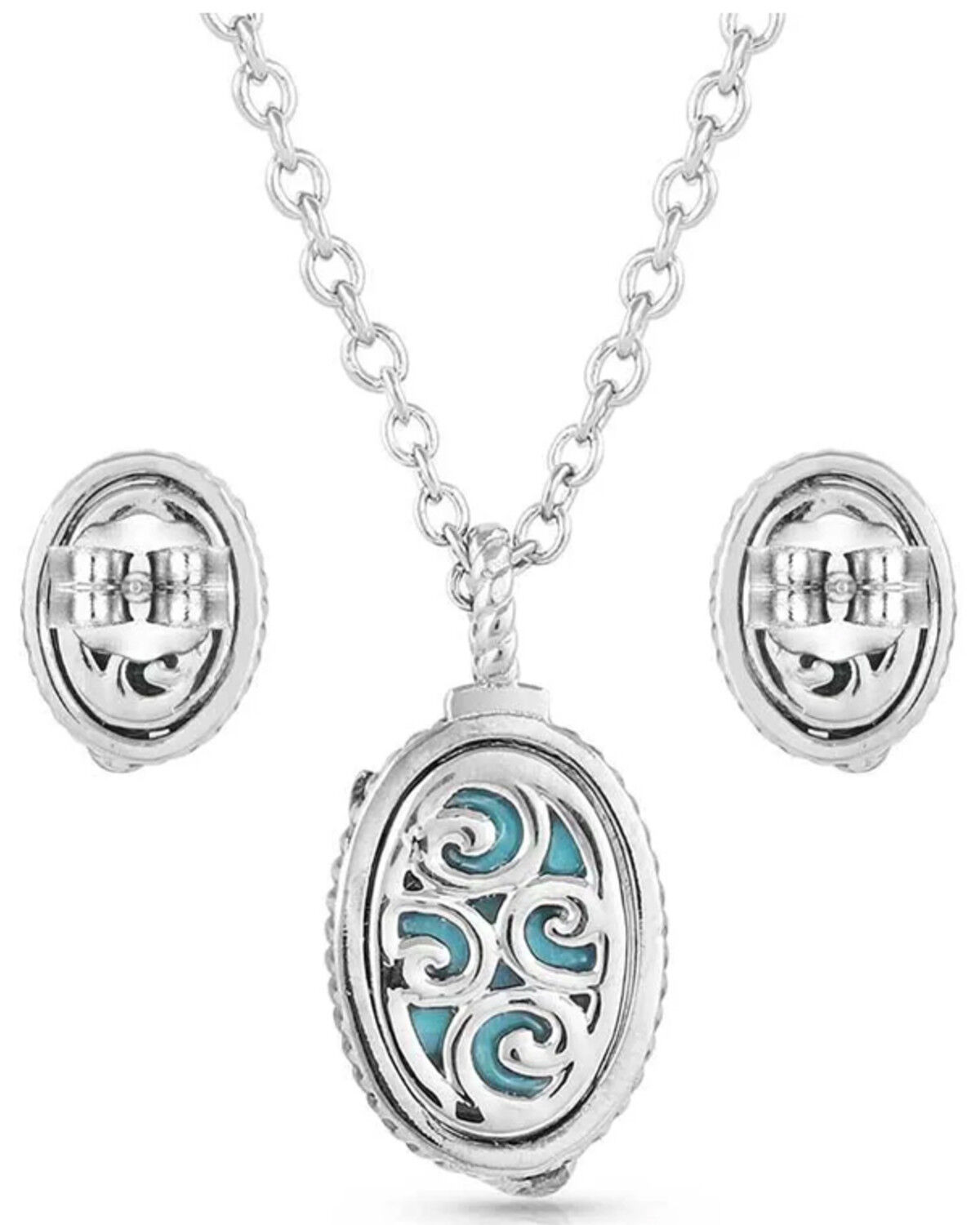 Image #2 - Montana Silversmiths Women's World's Feather Jewelry Set - 2 Piece, Silver, hi-res