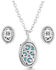 Image #2 - Montana Silversmiths Women's World's Feather Turquoise Jewelry Set, Silver, hi-res