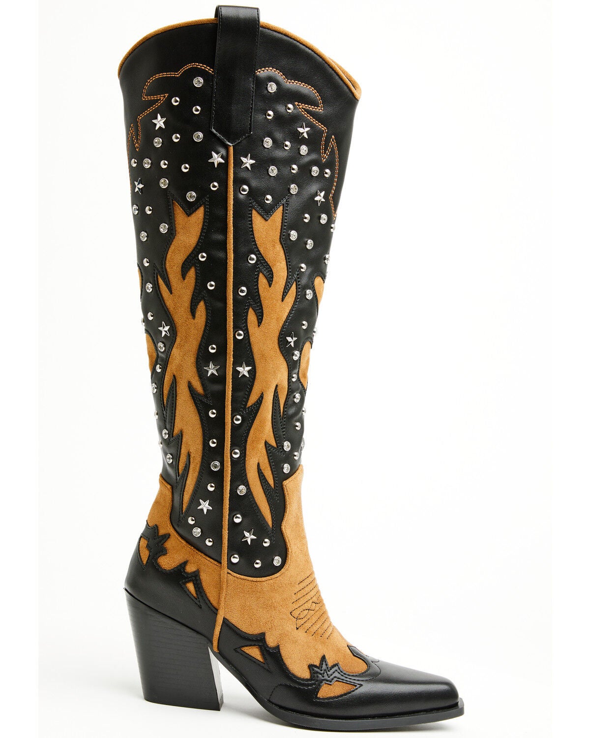 Image #2 - Azalea Wang Women's Kalpana Tall Western Boots - Snip Toe, Black, hi-res