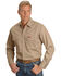 Wrangler Men's Flame Resistant Work Western Shirt, Khaki, hi-res