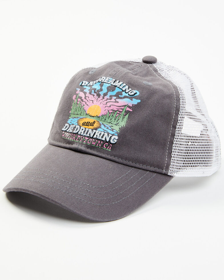 Cleo + Wolf Women's Day Dreaming & Day Drinking Graphic Mesh-Back Ball Cap , Grey, hi-res