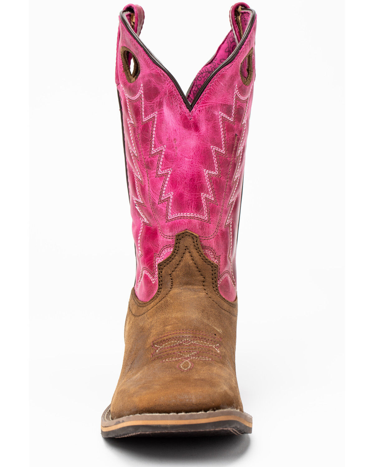 Image #4 - Shyanne Little Girls' Lainie Western Boots - Square Toe, Brown/pink, hi-res