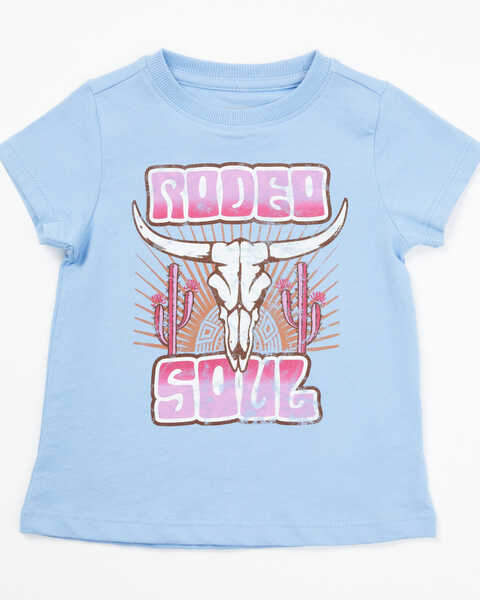 Image #1 - Shyanne Toddler Girls' Rodeo Soul Short Sleeve Graphic Tee, Blue, hi-res