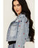 Image #2 - Stoosh Women's Medium Wash Star Embroidered Cropped Denim Jacket, Medium Wash, hi-res