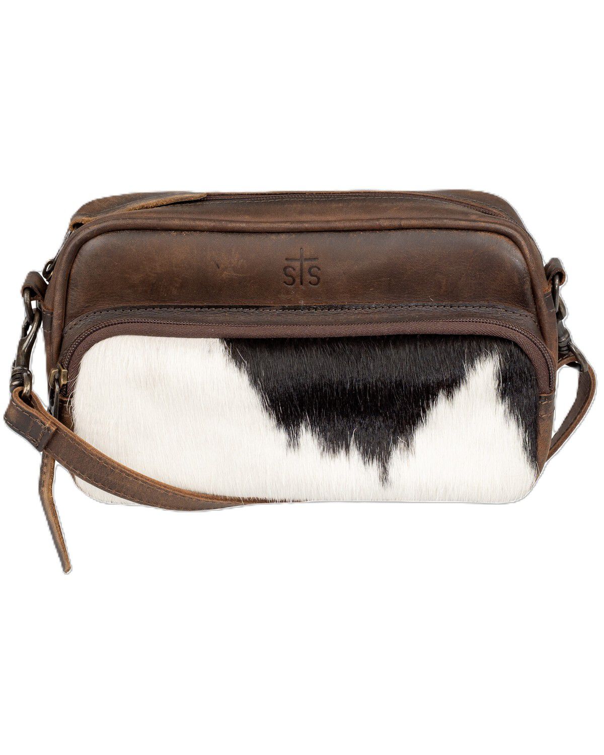 Image #2 - STS Ranchwear by Carroll Women's Jess Cowhide Crossbody Bag, Brown, hi-res