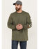 Image #2 - Ariat Men's FR Roughneck Skull Logo Long Sleeve Work T-Shirt, Green, hi-res