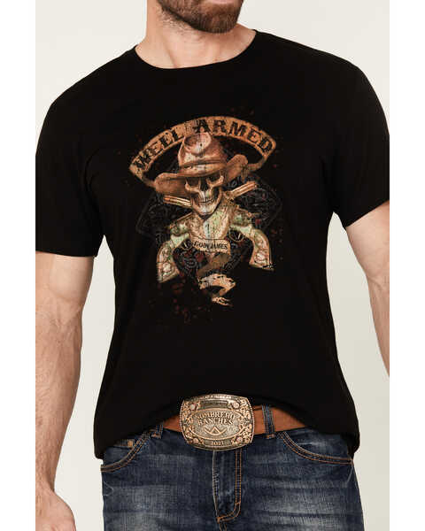 Image #3 - Cody James Men's Well Armed Short Sleeve Graphic T-Shirt, Black, hi-res