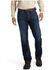 Image #1 - Ariat Men's FR M4 Stillwell Dark Wash Durastretch Relaxed Bootcut Work Jeans - Big, Blue, hi-res