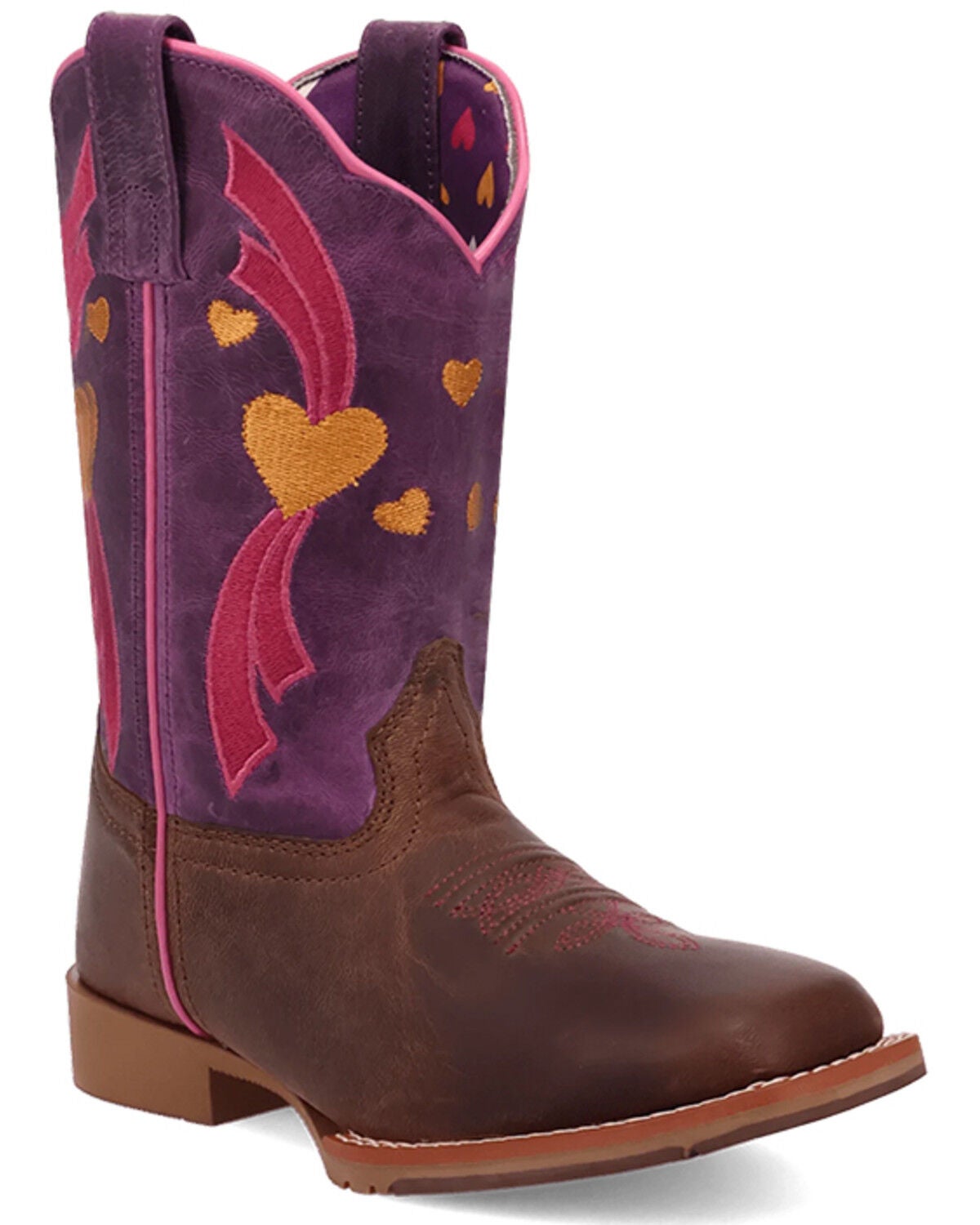 Image #1 - Dan Post Girls' Lottie Western Boots - Broad Square Toe, Tan, hi-res