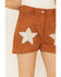 Image #3 - Saints & Hearts Women's Tan Faux Suede Star Shorts, Tan, hi-res