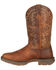 Durango Men's Rebel Brown Pull-On Western Boot - Square Toe, Brown, hi-res