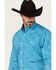 Image #2 - George Strait by Wrangler Men's Paisley Print Long Sleeve Button-Down Stretch Western Shirt, Turquoise, hi-res