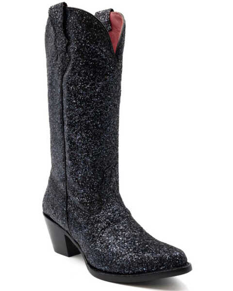 Image #1 - Ferrini Women's Dazzle Western Boots - Pointed Toe , Black, hi-res