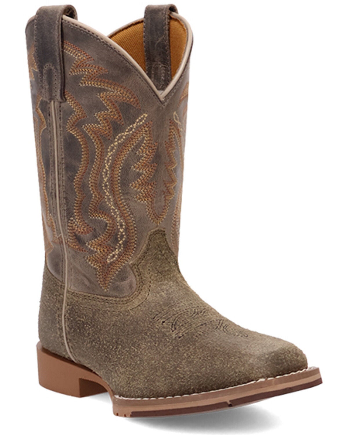 Dan Post Boys' Beasley Western Boots - Broad Square Toe, Blue, hi-res