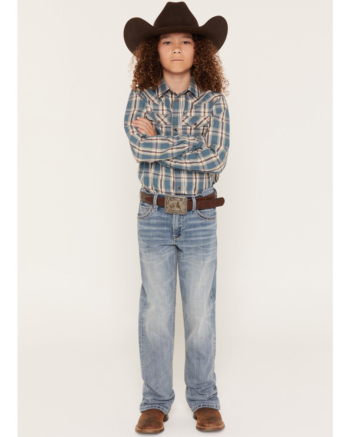 Image #1 - Cody James Boys' Kansas Light Wash Slim Bootcut Stretch Denim Jeans, Light Wash, hi-res
