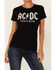 ACDC Women's Back In Black Logo Short Sleeve Tee , Black, hi-res