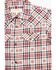 Image #2 - Shyanne Toddler Girls' Plaid Print Short Sleeve Pearl Snap Western Shirt , Brick Red, hi-res