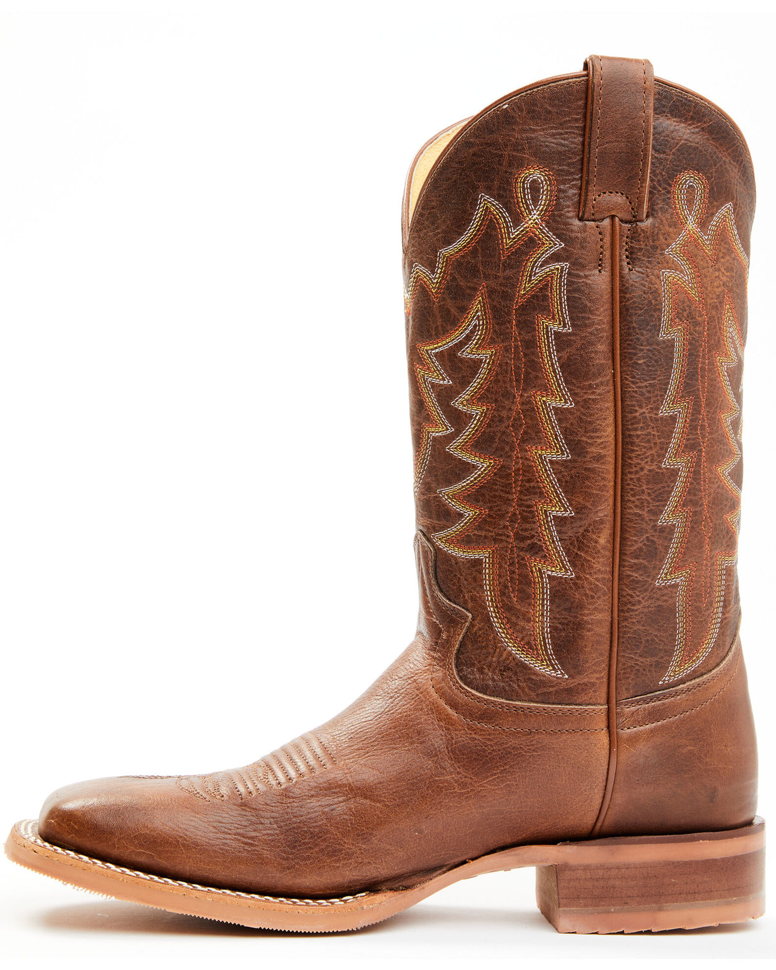 Justin Men s Carsen Camel Brown Cowhide Performance Leather Western Boots Square Toe Sheplers