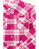 Image #2 - Shyanne Toddler Girls' Plaid Print Long Sleeve Pearl Snap Shirt, Fuchsia, hi-res