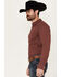 Ariat Men's Macoy Geo Print Long Sleeve Button-Down Stretch Western Shirt , Wine, hi-res